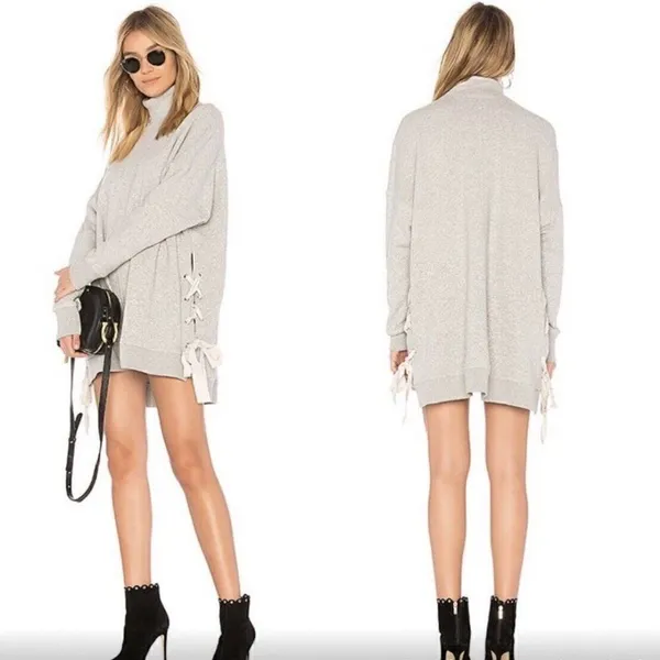 Free People So Plush Side Tie Sweatshirt Top Dress - Image 2