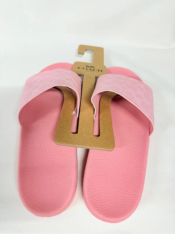 New Coach women Udele Sport Slide Signature Canvas CAR28 Powder Pink US 11 - Image 2