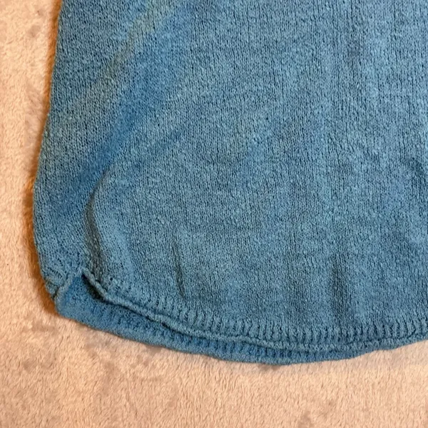 FP Beach Free People Tank Top Blue Knit Sleeveless Relaxed Small - Image 3