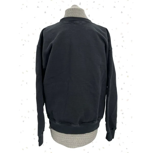 The Bar Arlo Crewneck Pullover Sweatshirt Black White Terry Letters Size M - Image 3