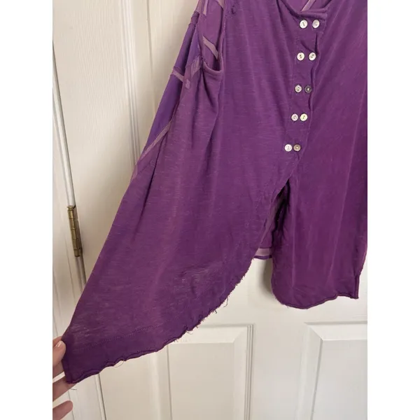 Free People Purple Ethereal Daze Ginger Tank M Sheer Mesh Fairycore Boho - Image 7