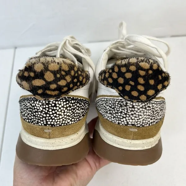 Madewell MWL Size 7.5 Kickoff‎ Trainer Sneaker Leather Calf Hair Lace Up Shoes - Image 10