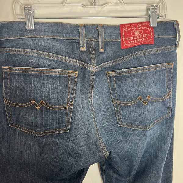 Y2K Lucky Brand Classic Low Rise Flare Dark Blue Bootcut Jeans - Image 4