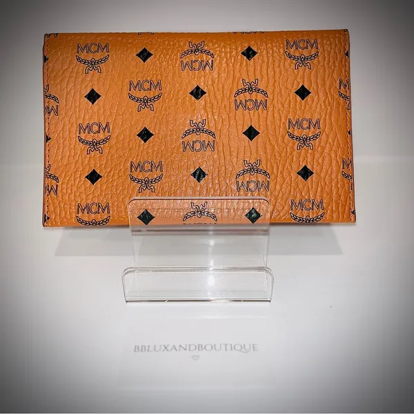MCM Tangerine Logo Pattern Clutch - Image 2