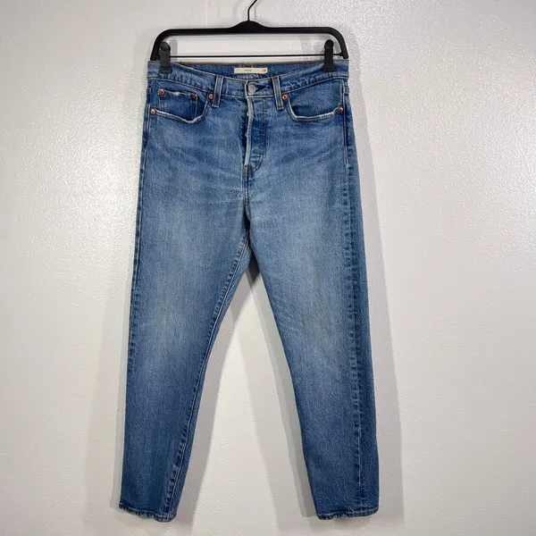Levi's Premium Wedgie Jeans Women's W29 Blue Denim Slim Fit Button Fly‎ - Image 2