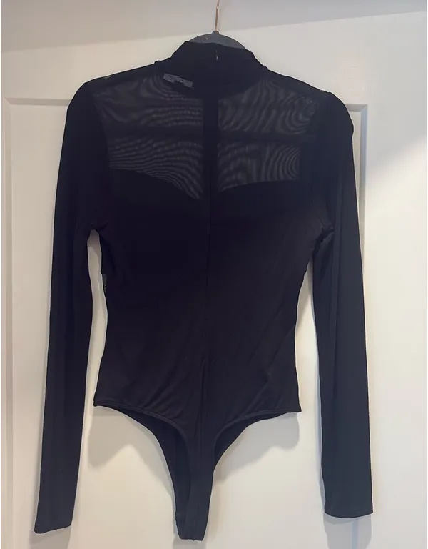 These Three Boutique Black Long Sleeve Bodysuit Mesh - Image 2
