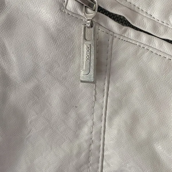 White Leather Jacket Size XL - Image 4