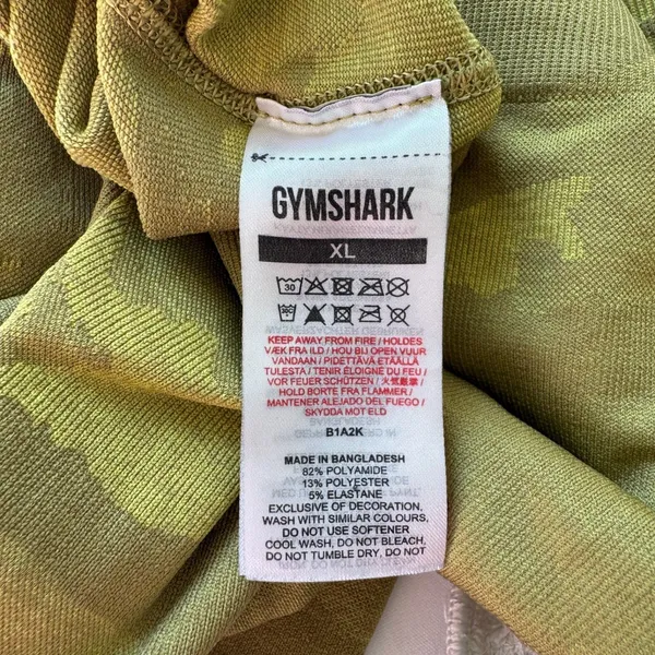 Gym Shark Adapt Leggings Women's XL Green Camo Jacquard High Waist Butt Scrunch - Image 3