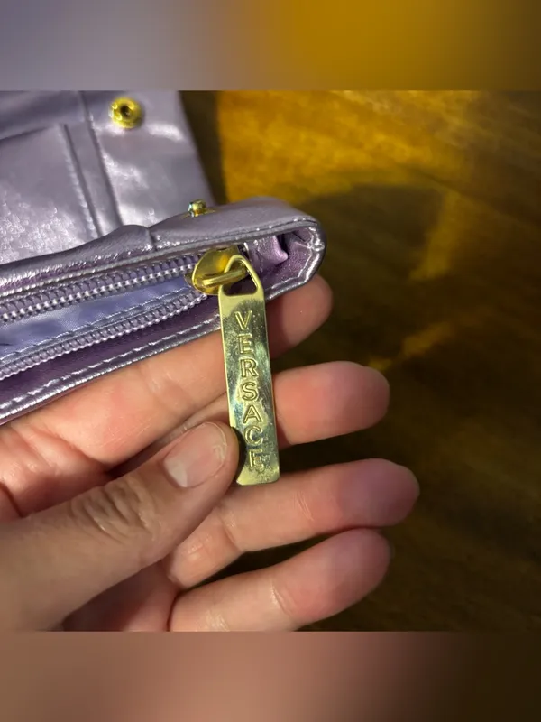Versace Parfums Metallic purple clutch - Image 7