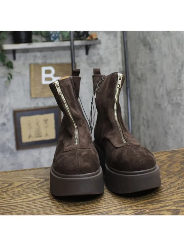Wild Fable Womens Honor Boots Combat Platform Faux Suede 94568509 Dark Brown 9M - Image 3