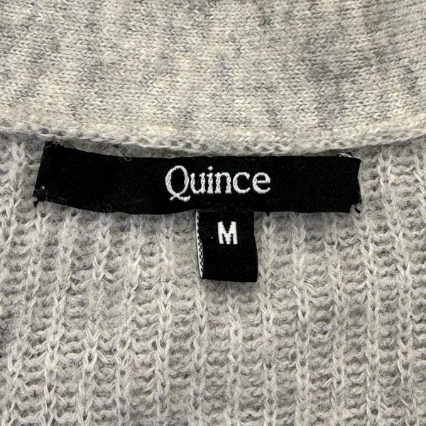 Quince‎ Womens Merino Wool Baby Alpaca Blend V-Neck Cardigan Gray Size M LK001 - Image 2