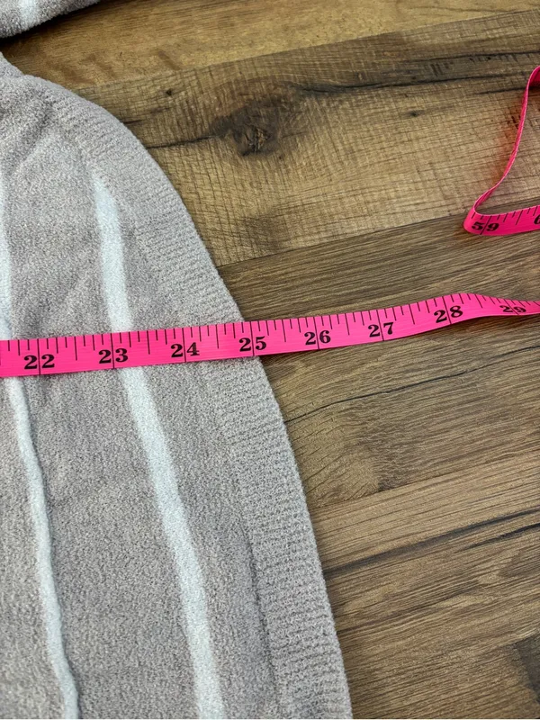 Barefoot Dreams CozyChic Lite Striped Raglan Pullover Tan - Image 7