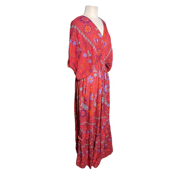 NWT EASEL Women’s Boho Red Multi Floral Maxi Dress - Image 5