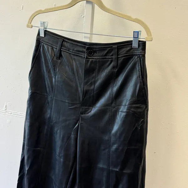 Madewell Slim Emmett Wide-Leg Pants in Vegan Leather High Rise Pants MB269 26 - Image 5