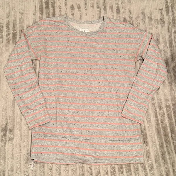 Lou & Grey Striped Long‎ Sleeve Top with Side Zip Detail Sz S - Image 2