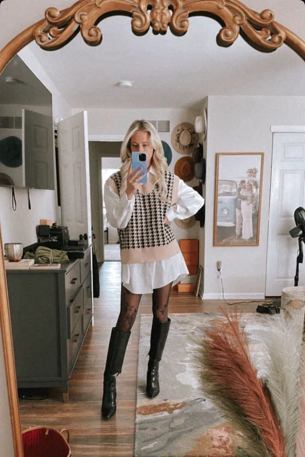 Boutique Checkered Sweater - Image 3