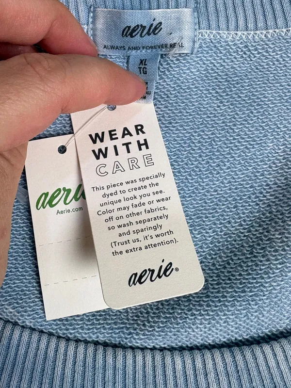Aerie Seams Right Puff Sleeve Oversize Crop Shirt NEW - Image 5