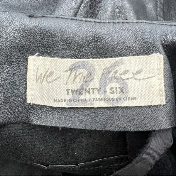 Free People We The Free‎ Real Deal Slit Vegan Pants black sz 26 - Image 9
