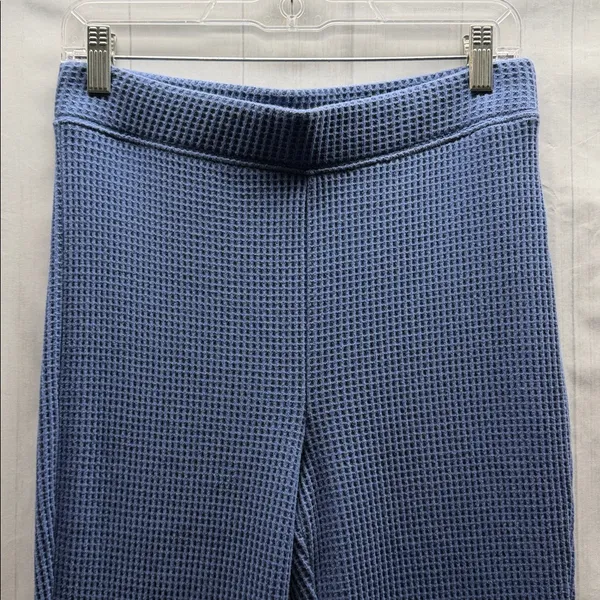 Aerie Blue High Waisted Cozy Waffle Knit Pull On High Waist Flare Pants Medium - Image 2