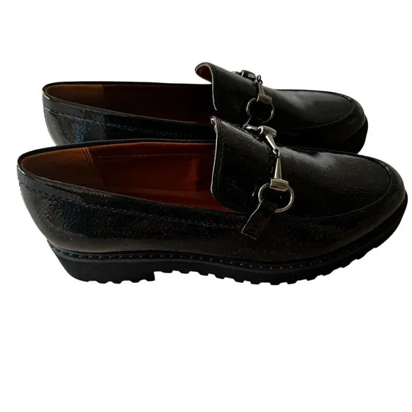 Franco Sarto Women Cason Black Patent Loafers Size 6 - Image 3