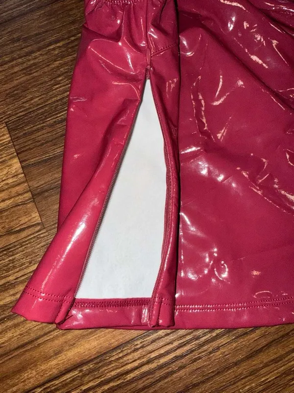 SHEIN Red Vinyl Latex-Look Cami Top with Side Zipper - Image 5