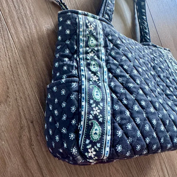 VTG Vera Bradley Seaport Navy Mini Tote Bag Retired USA Made Preppy Paisley - Image 8