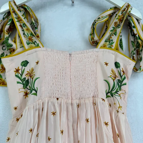 Farm Rio Botanical Beauty Pink Laces Cup‎ Midi Dress Floral Size M 334844 - Image 13