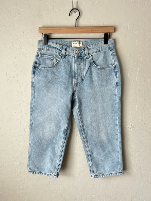 We the Free Free People Sun City Denim Capris Pale Indigo Size 25 - Image 4
