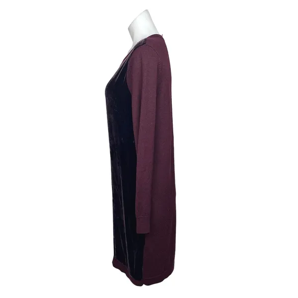 Hobbs London Benita Red Velvet Velour Silk Long Sleeve Sweater Dress Size 6 - Image 5