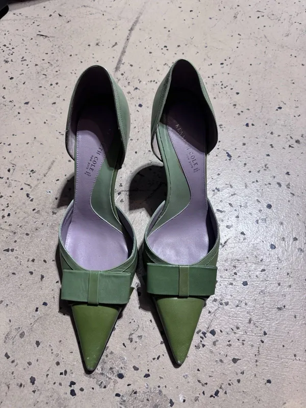 Kenneth Cole Green Ombré Pointed Toe Bow Pump 9.5 Made In Italy - Image 2