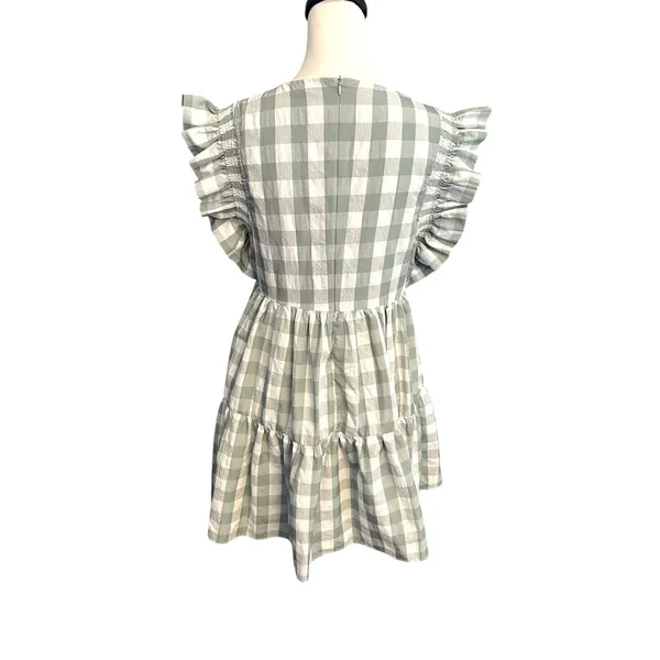 English Factory Green and White sleeveless dress Medium - Image 3
