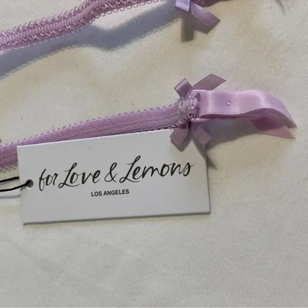 For Love & Lemons Garter Belt Womens Floral Embroidered Lace Purple NWT XXS - Image 6