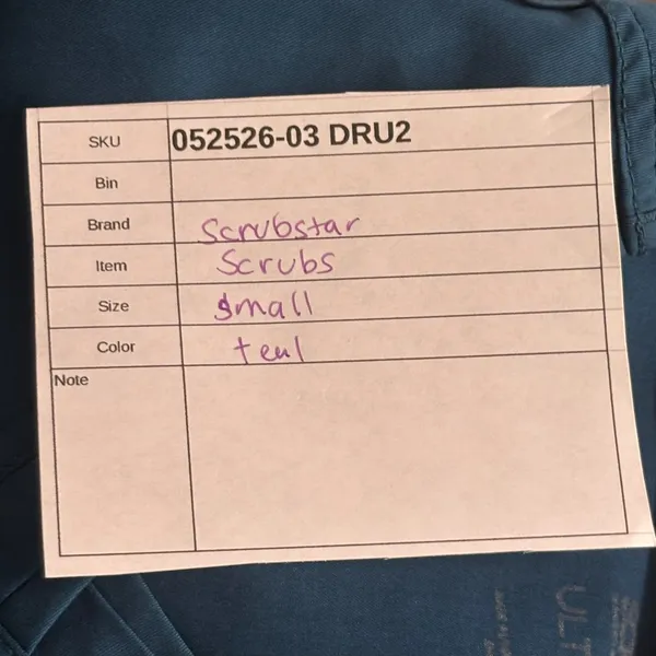 Scrubstar‎ Scrub Top Teal Small - Image 12