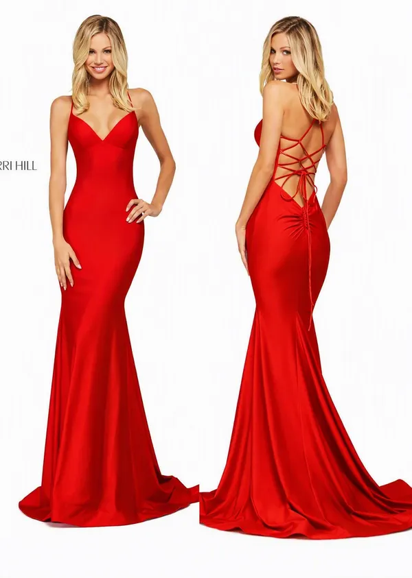 Sherri Hill Red Dress Prom 53879 - Image 2