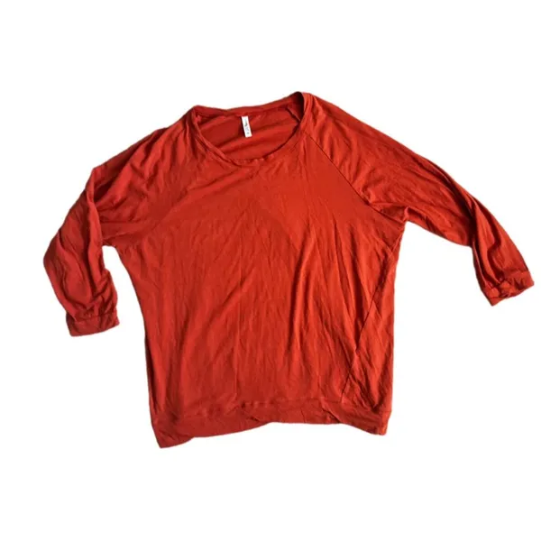Chic soul slouchy long sleeve tunic ORANGE RUST 2X - Image 2