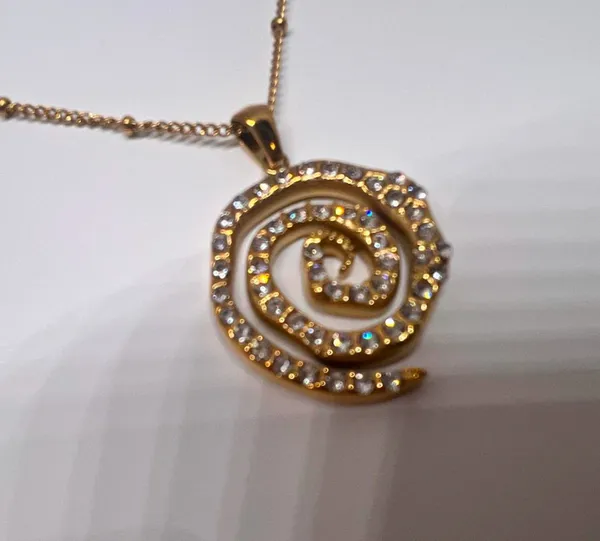 Gold snake swirl pendant necklace - Image 2