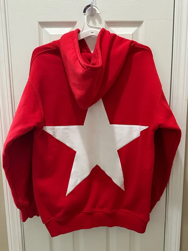 Aelfric Eden Star Color Contrast Oversized Hoodie size XS red - Image 6