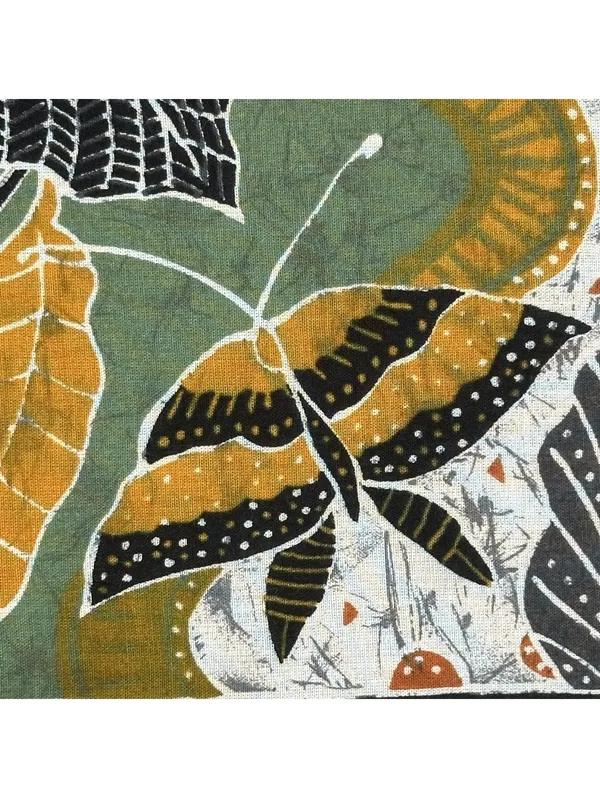 Vintage Accessory Street Oscar De La Renta Leaf Pattern Cotton Scarf - Image 8