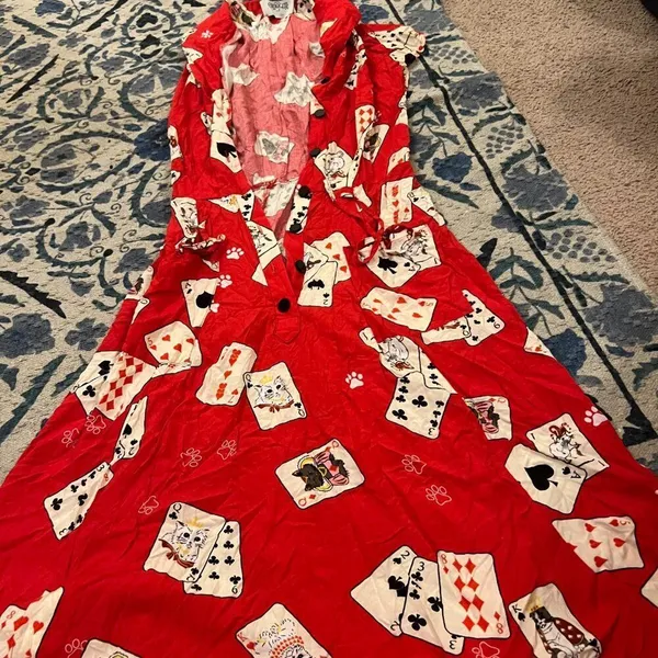 Collectif London Liza Cat Croupier Red Swing Dress (Size 2)‎ - Image 7
