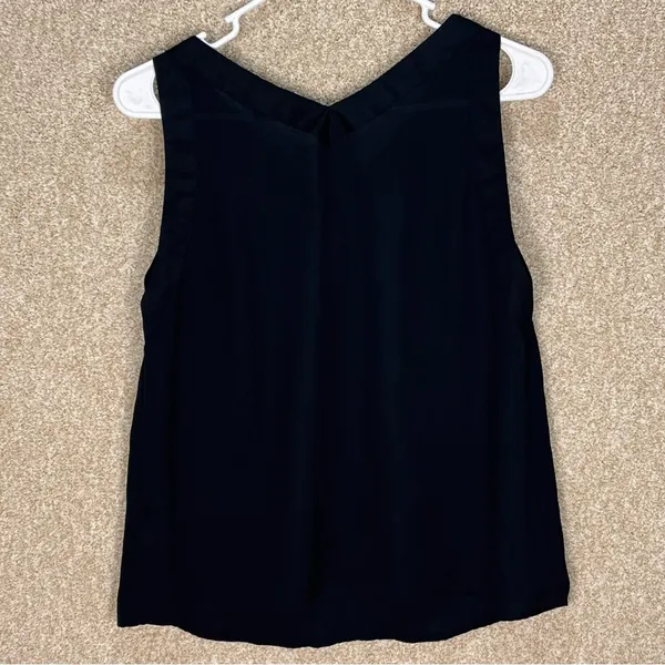 Who What Wear Imperfect black top slightly sheer v‎ neck goth grunge alternative layering 2018 - Image 2