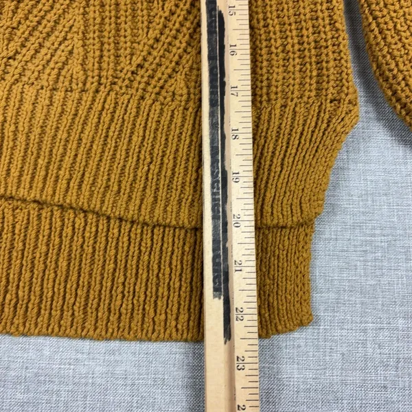 Madewell Sweater Womens XXS Yellow 100% Cotton Crew Neck Chunky-Knit‎ Pullover - Image 3
