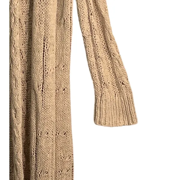 Tommy Bahama Sweater Womens Size XS Tan Long Open Front Knit Duster Cardigan - Image 6