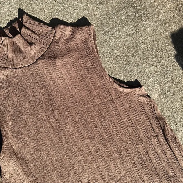 NWT‎ ZARA turtle neck full length sweater top w/ slit - Image 3