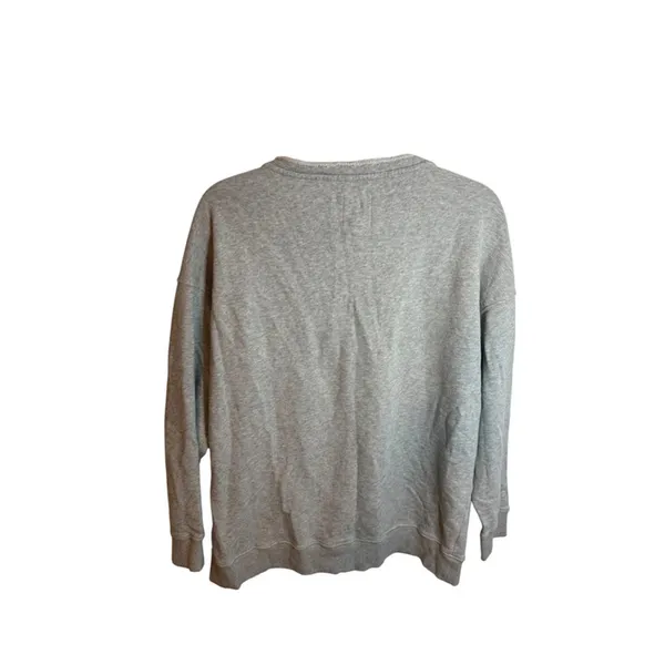 Aerie Gray Lace Up Oversized Crew Sweatshirt - Image 2