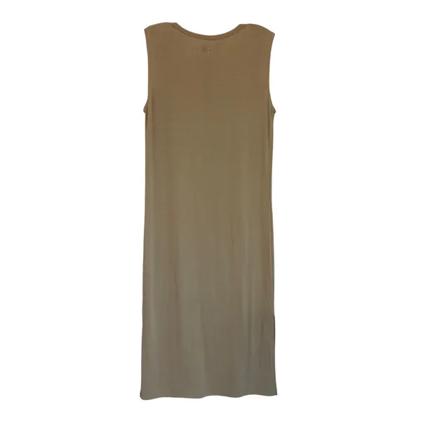 ZYIA Active Monterey Womens S Warm Sand Sleeveless Midi Tank Dress Side Slits - Image 2