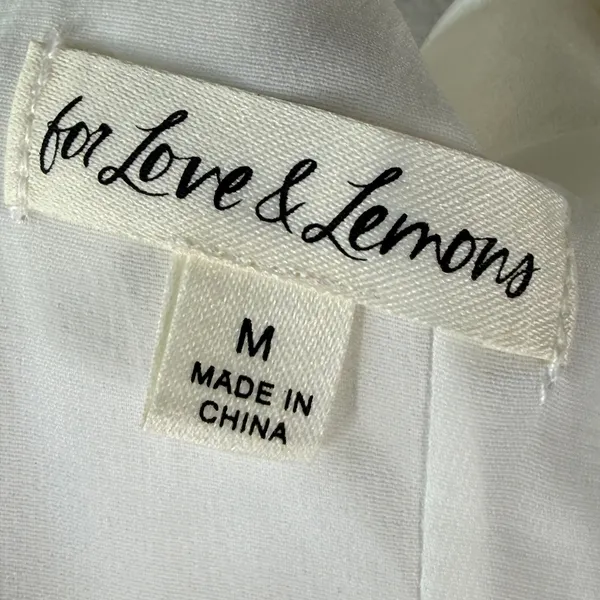 For Love & Lemons White Satin‎ Twist Front Cutout Mini Dress Size M - Image 2