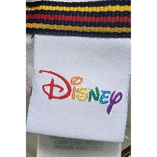 Disney Button Down‎ Shirt Embroidered Patch Long Sleeve Top White Medium - Image 2
