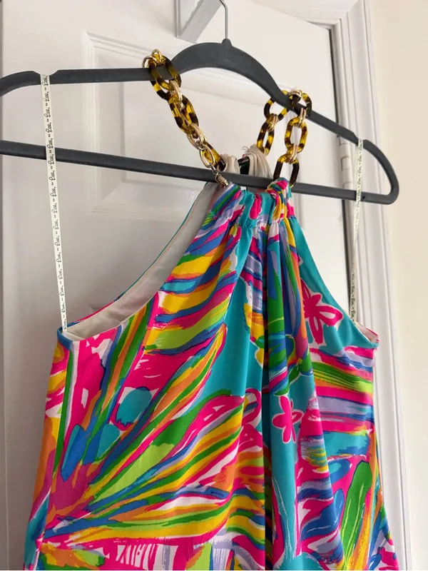 Lilly Pulitzer Siena Sea Blue Summer Haze Halter Dress S - Image 2