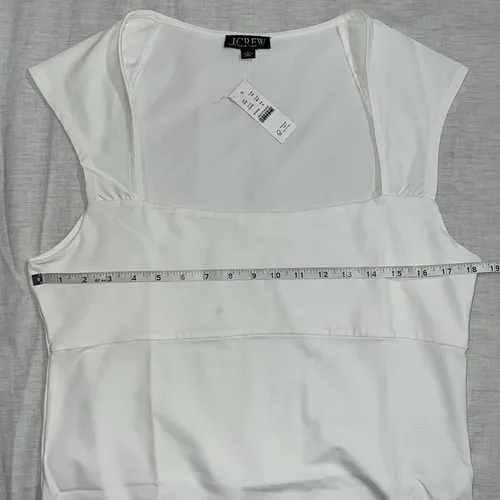 J. Crew‎ Squareneck cap-sleeve top in stretch cotton blend size XL - Image 6