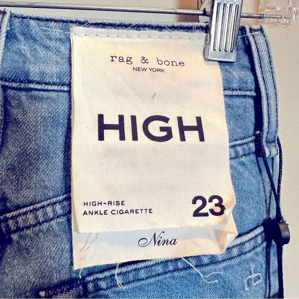 Rag & Bone Nina High Rise Ankle Cigarette Jeans Women's Size‎ 23 Poppy NWT - Image 8